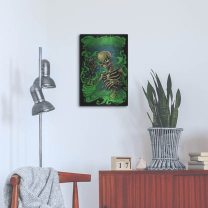 Luxe Metal Art 'Airbrush Skeleton' by Flyland Designs, Metal Wall Art,16x24