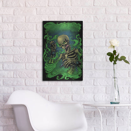 Luxe Metal Art 'Airbrush Skeleton' by Flyland Designs, Metal Wall Art,16x24