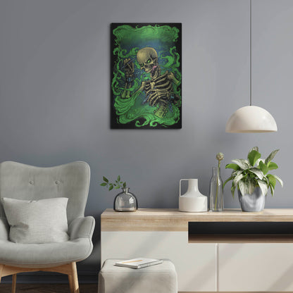 Luxe Metal Art 'Airbrush Skeleton' by Flyland Designs, Metal Wall Art,16x24