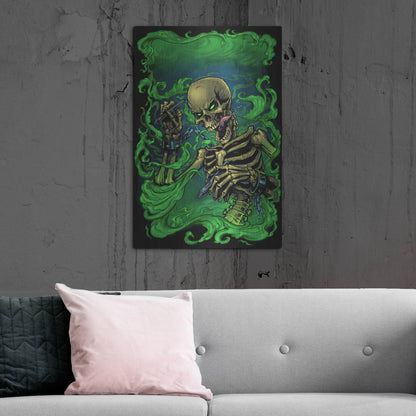 Luxe Metal Art 'Airbrush Skeleton' by Flyland Designs, Metal Wall Art,24x36