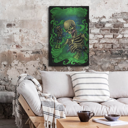 Luxe Metal Art 'Airbrush Skeleton' by Flyland Designs, Metal Wall Art,24x36