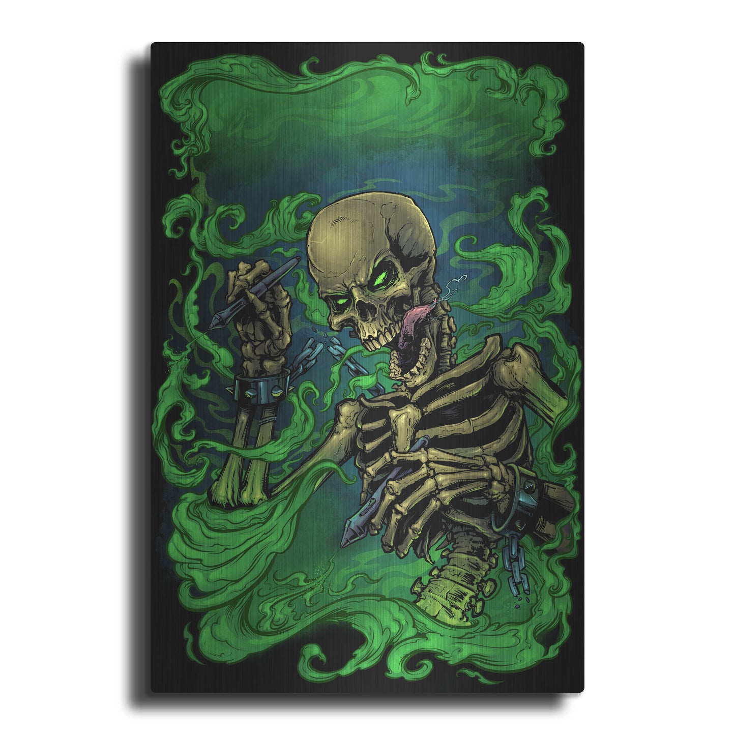 Luxe Metal Art 'Airbrush Skeleton' by Flyland Designs, Metal Wall Art