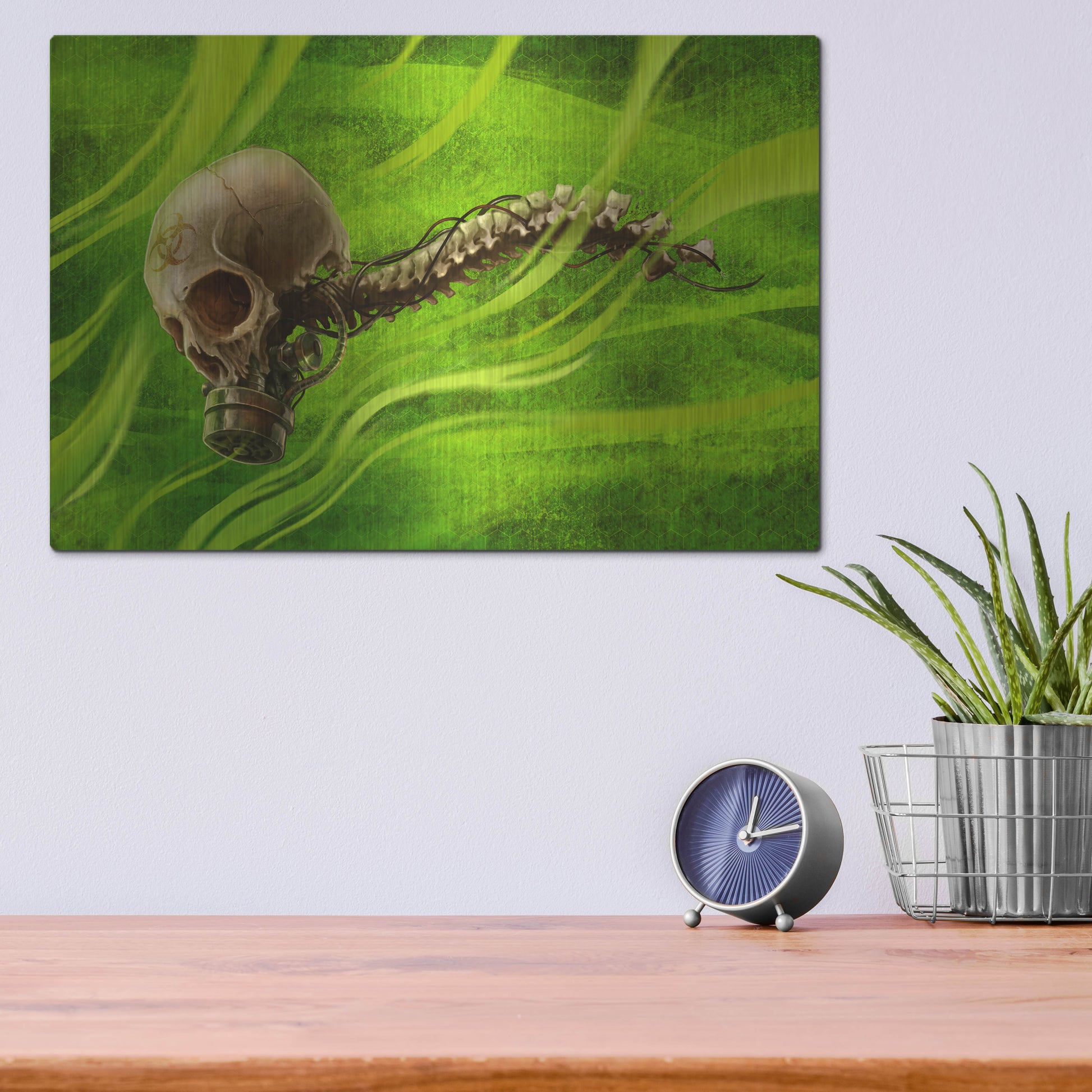 Luxe Metal Art 'Biohazard' by Flyland Designs, Metal Wall Art,16x12