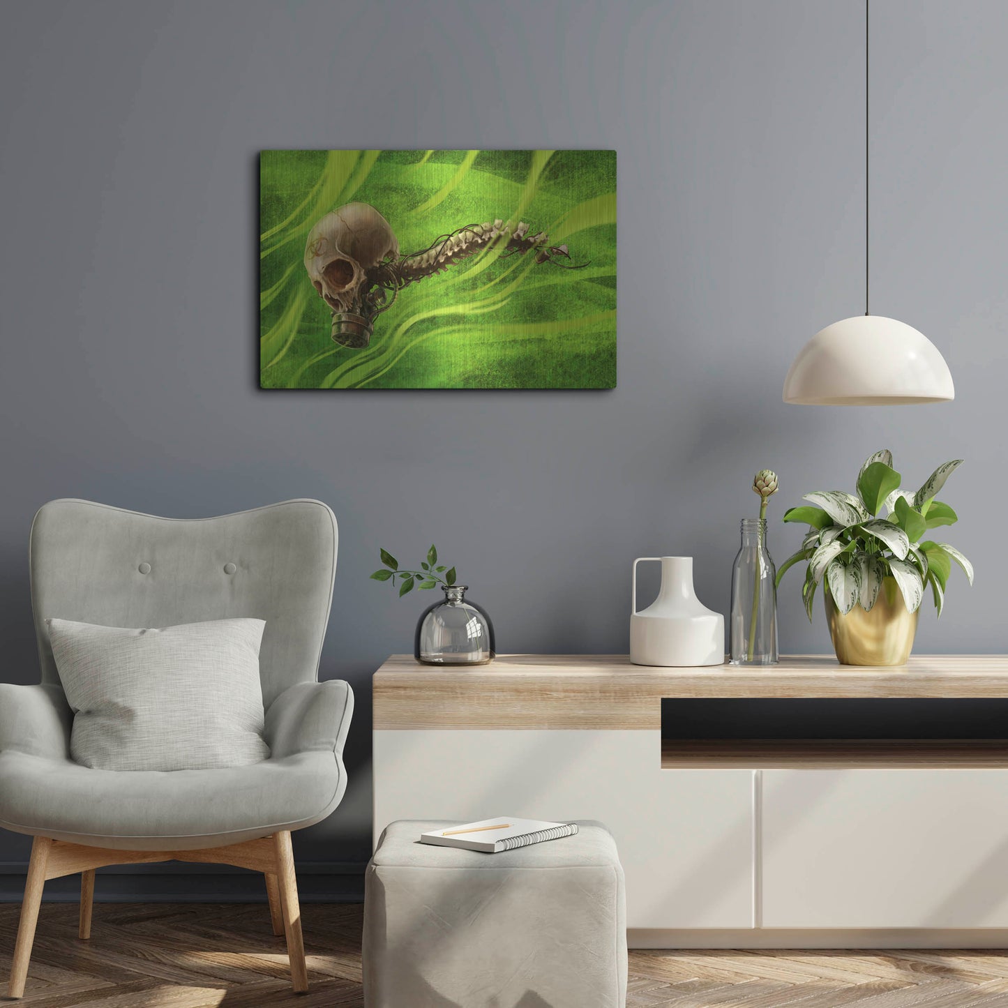 Luxe Metal Art 'Biohazard' by Flyland Designs, Metal Wall Art,24x16