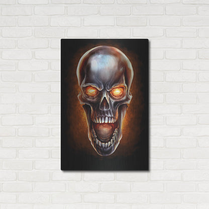 Luxe Metal Art 'Metal Fire Skull' by Flyland Designs, Metal Wall Art,24x36