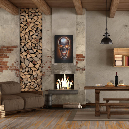 Luxe Metal Art 'Metal Fire Skull' by Flyland Designs, Metal Wall Art,24x36