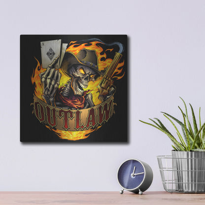 Luxe Metal Art 'Outlaw Skeleton' by Flyland Designs, Metal Wall Art,12x12