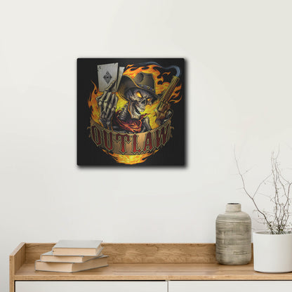 Luxe Metal Art 'Outlaw Skeleton' by Flyland Designs, Metal Wall Art,12x12