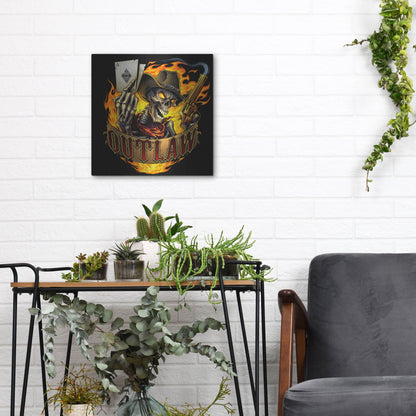 Luxe Metal Art 'Outlaw Skeleton' by Flyland Designs, Metal Wall Art,12x12