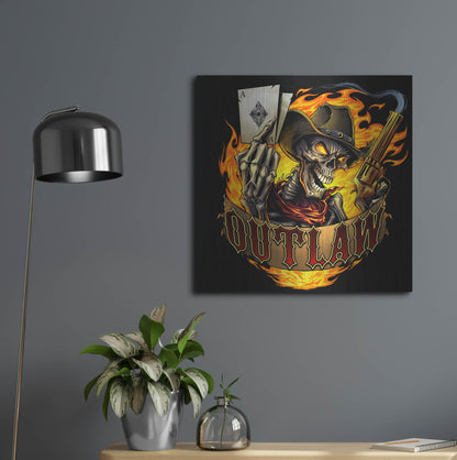 Luxe Metal Art 'Outlaw Skeleton' by Flyland Designs, Metal Wall Art,24x24