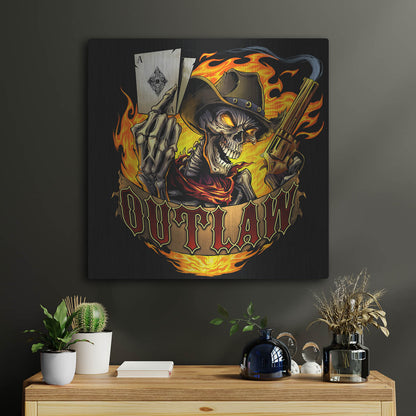 Luxe Metal Art 'Outlaw Skeleton' by Flyland Designs, Metal Wall Art,24x24