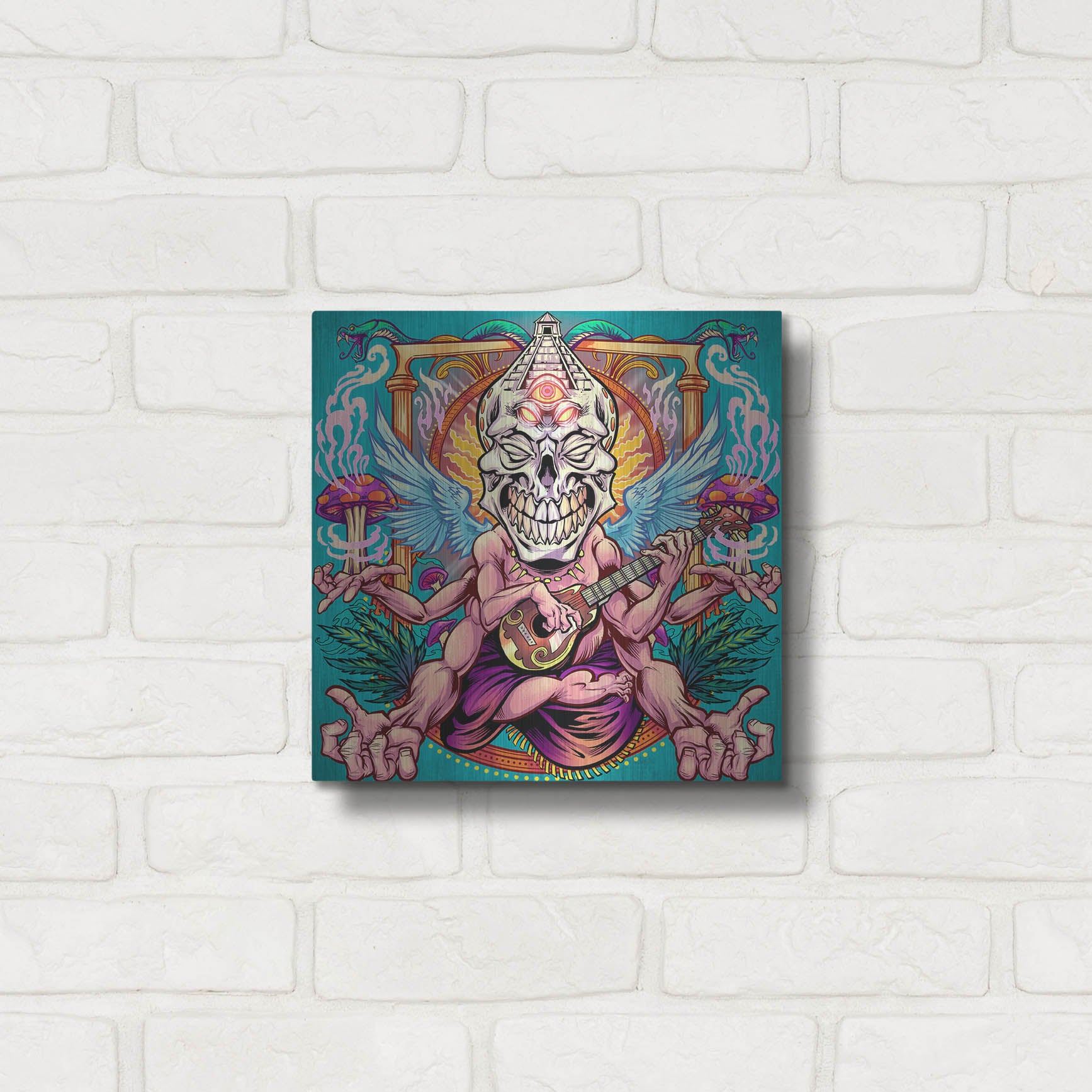 Luxe Metal Art 'Psyk-Out Psychedlic' by Flyland Designs, Metal Wall Art,12x12