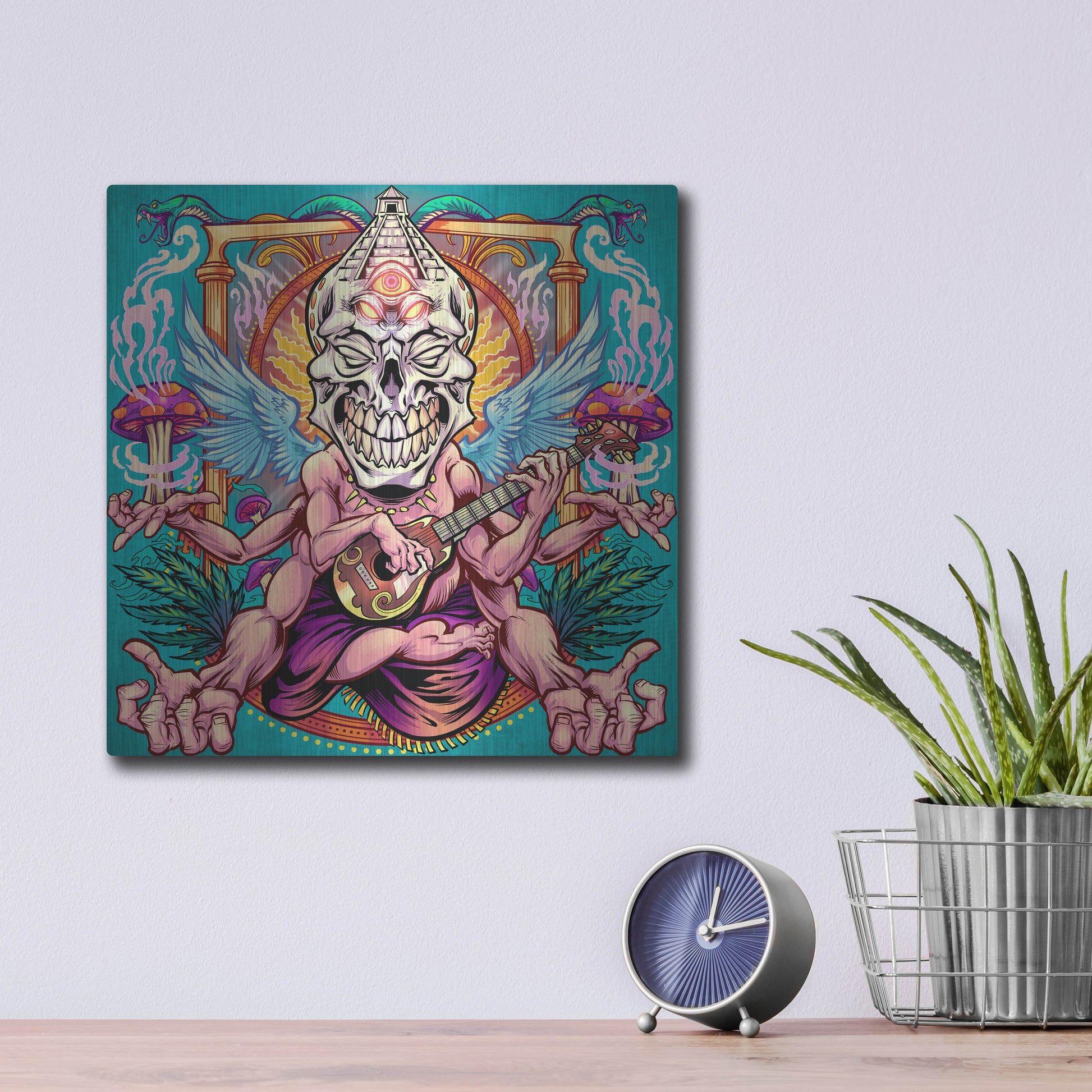 Luxe Metal Art 'Psyk-Out Psychedlic' by Flyland Designs, Metal Wall Art,12x12