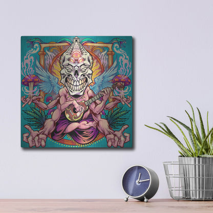 Luxe Metal Art 'Psyk-Out Psychedlic' by Flyland Designs, Metal Wall Art,12x12