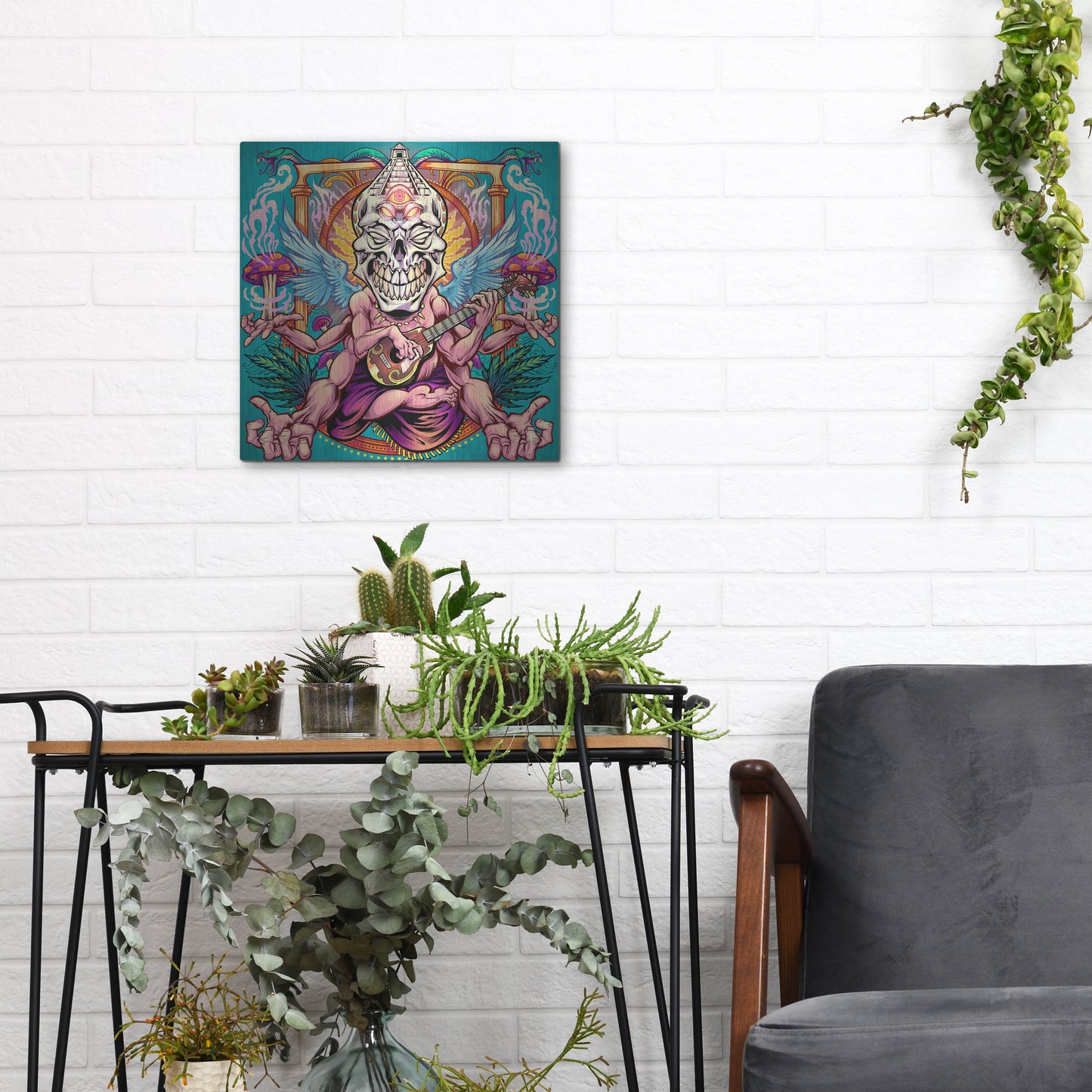 Luxe Metal Art 'Psyk-Out Psychedlic' by Flyland Designs, Metal Wall Art,12x12