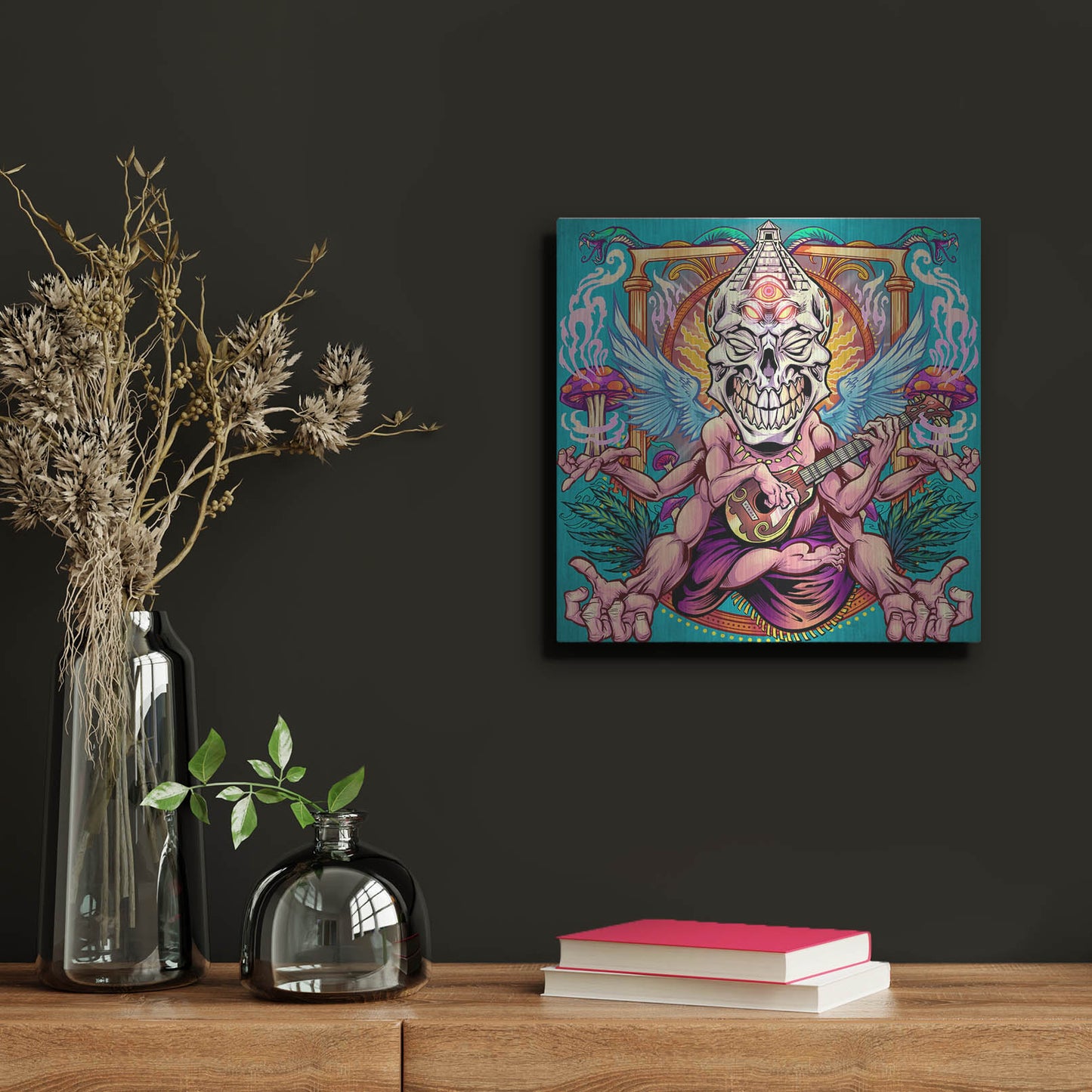 Luxe Metal Art 'Psyk-Out Psychedlic' by Flyland Designs, Metal Wall Art,12x12