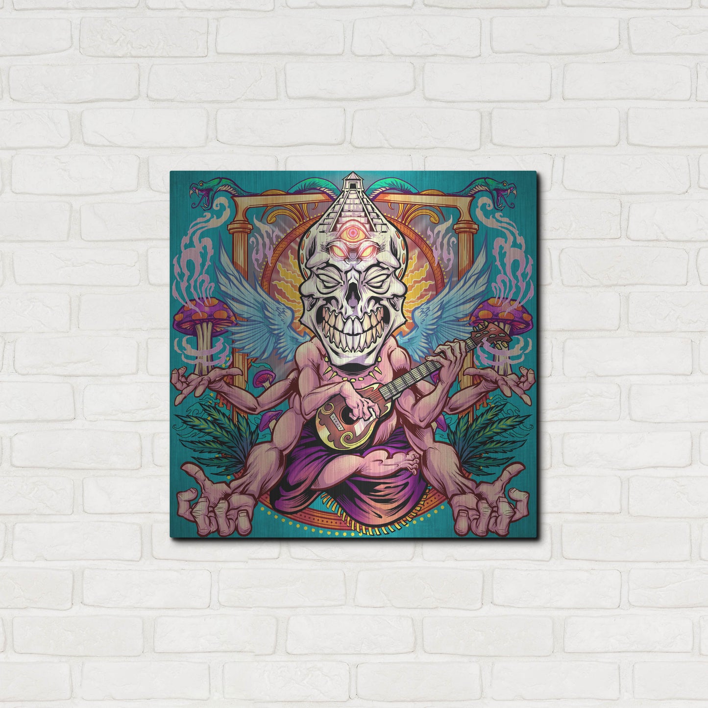 Luxe Metal Art 'Psyk-Out Psychedlic' by Flyland Designs, Metal Wall Art,24x24