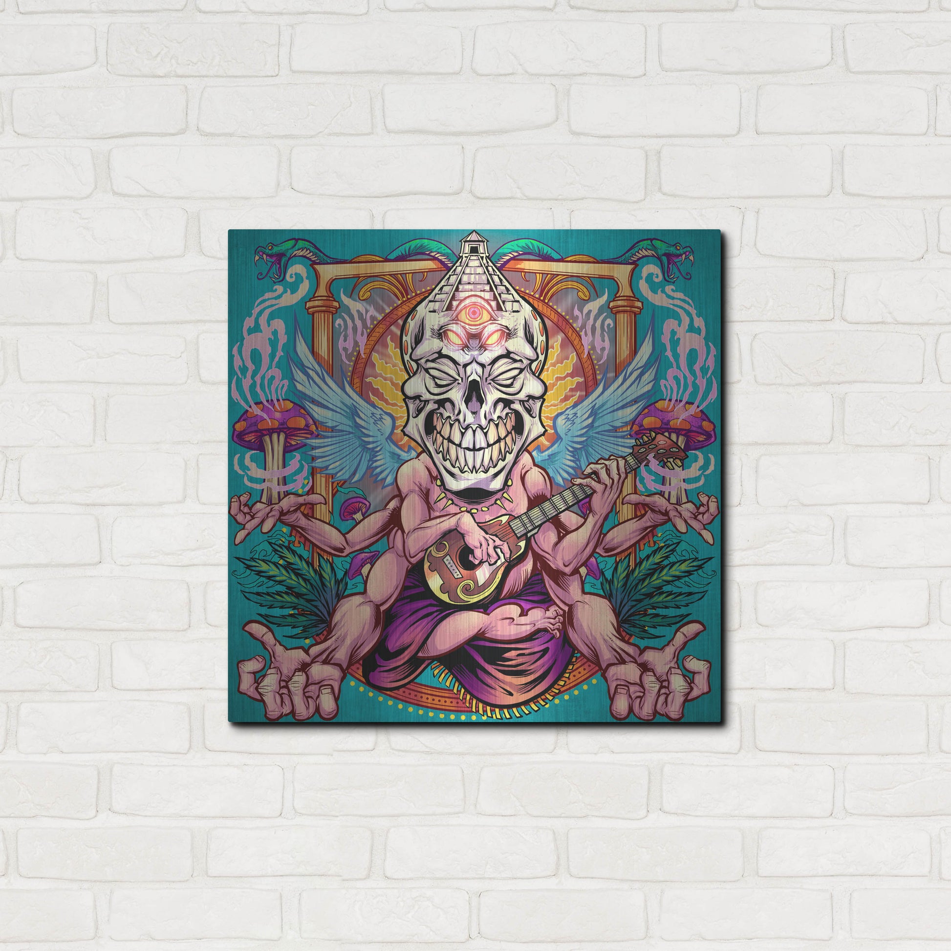 Luxe Metal Art 'Psyk-Out Psychedlic' by Flyland Designs, Metal Wall Art,24x24