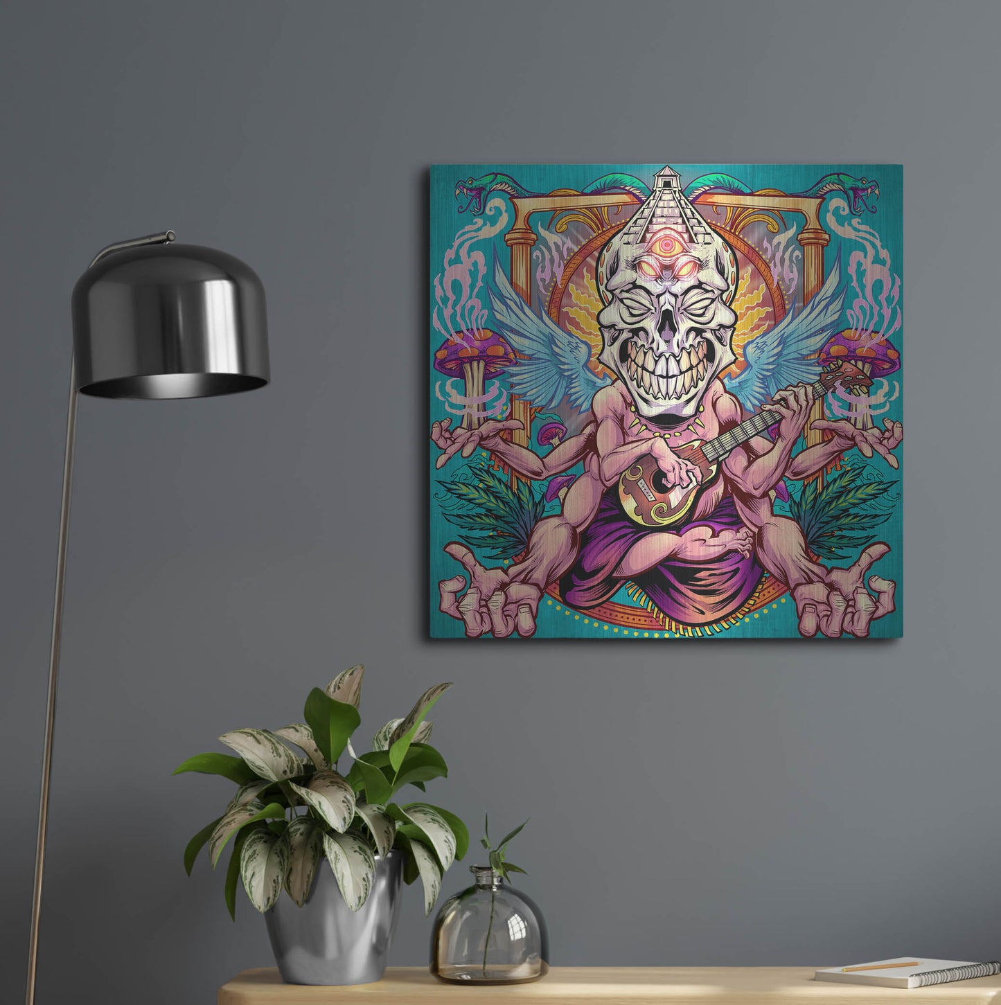 Luxe Metal Art 'Psyk-Out Psychedlic' by Flyland Designs, Metal Wall Art,24x24