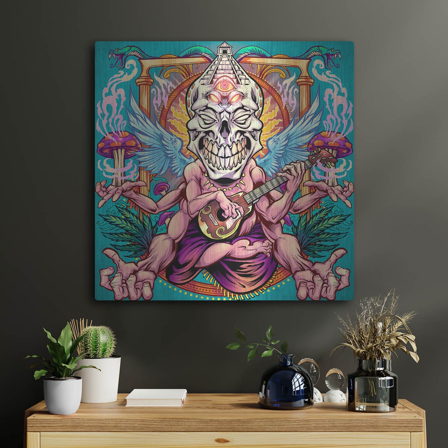 Luxe Metal Art 'Psyk-Out Psychedlic' by Flyland Designs, Metal Wall Art,24x24