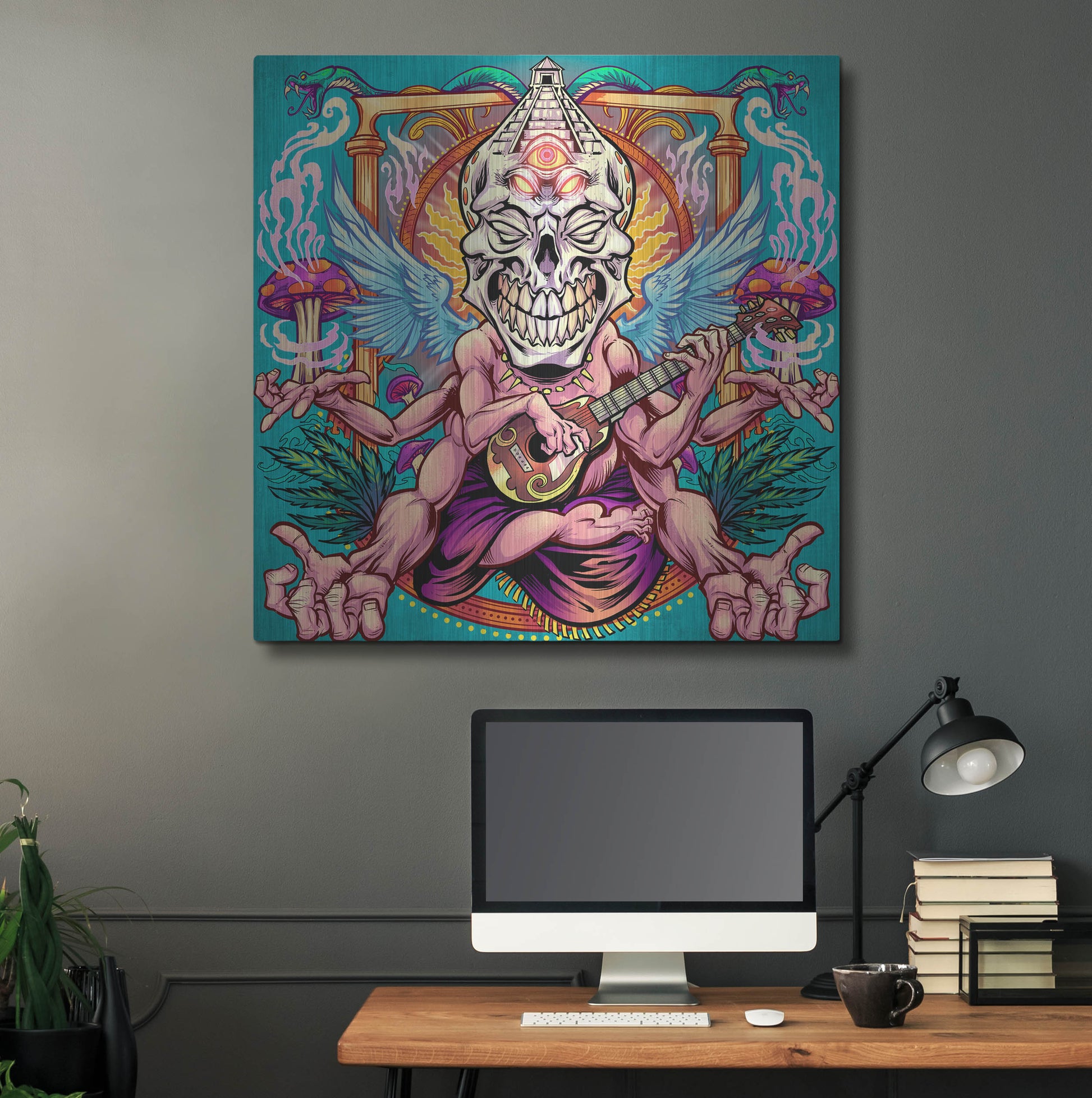 Luxe Metal Art 'Psyk-Out Psychedlic' by Flyland Designs, Metal Wall Art,36x36