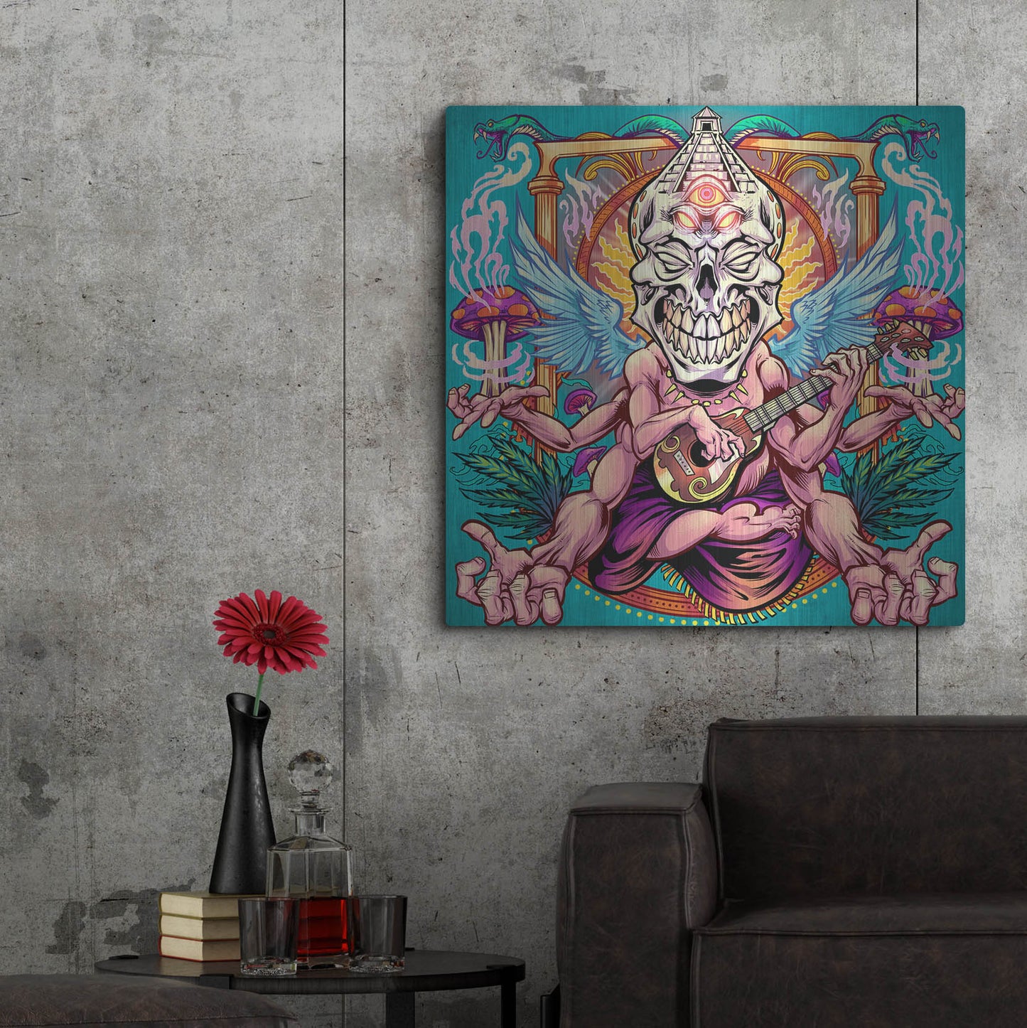 Luxe Metal Art 'Psyk-Out Psychedlic' by Flyland Designs, Metal Wall Art,36x36