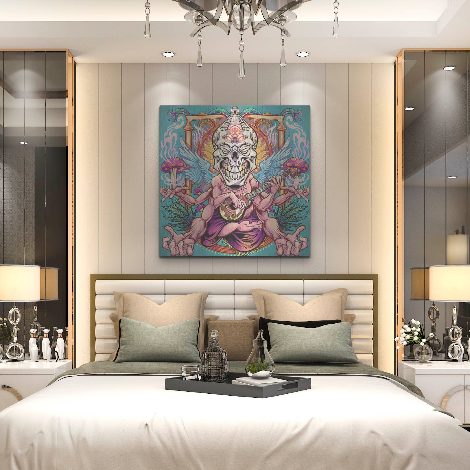 Luxe Metal Art 'Psyk-Out Psychedlic' by Flyland Designs, Metal Wall Art,36x36