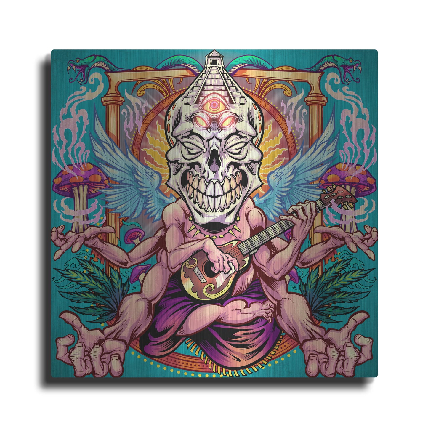 Luxe Metal Art 'Psyk-Out Psychedlic' by Flyland Designs, Metal Wall Art
