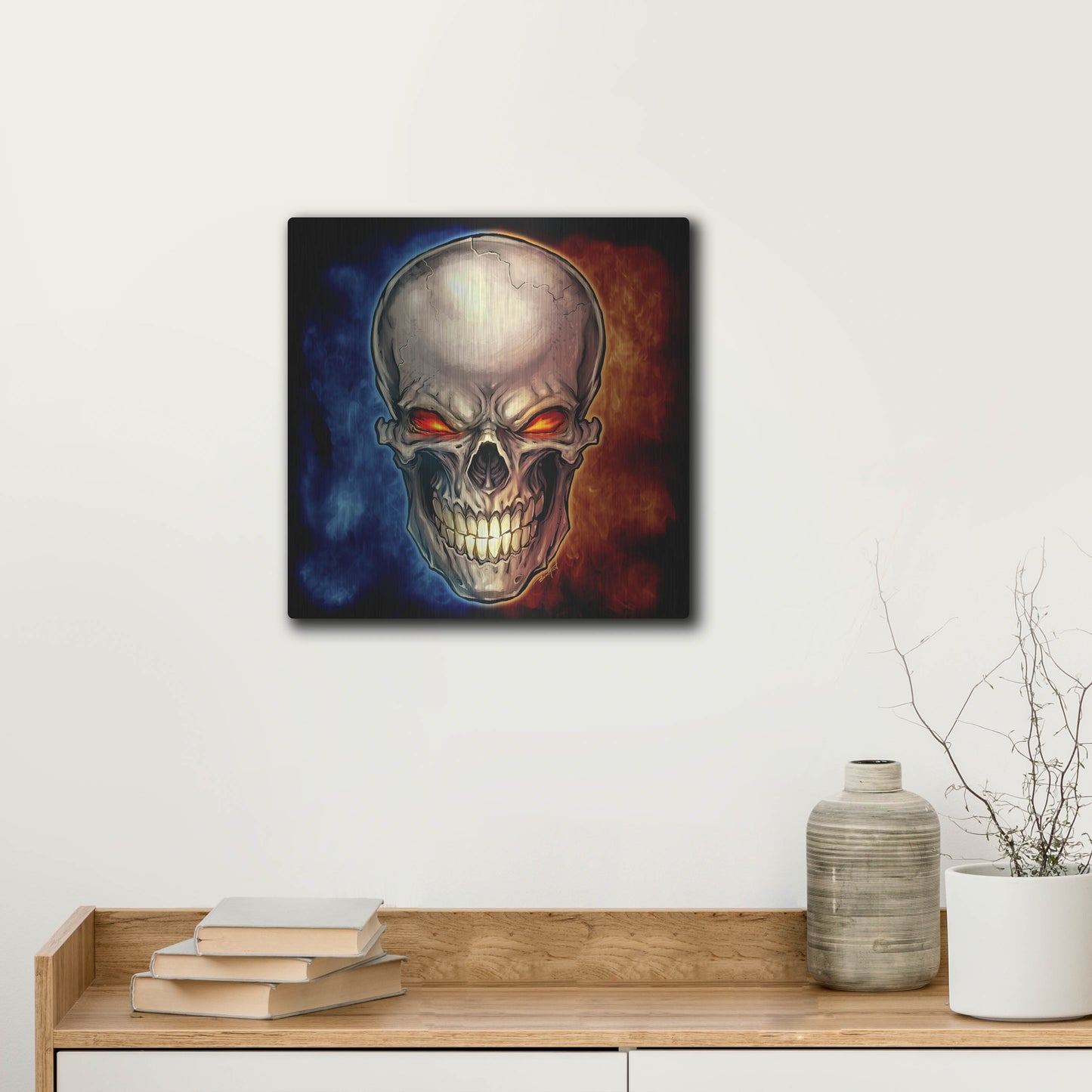 Luxe Metal Art 'Skull 2016' by Flyland Designs, Metal Wall Art,12x12