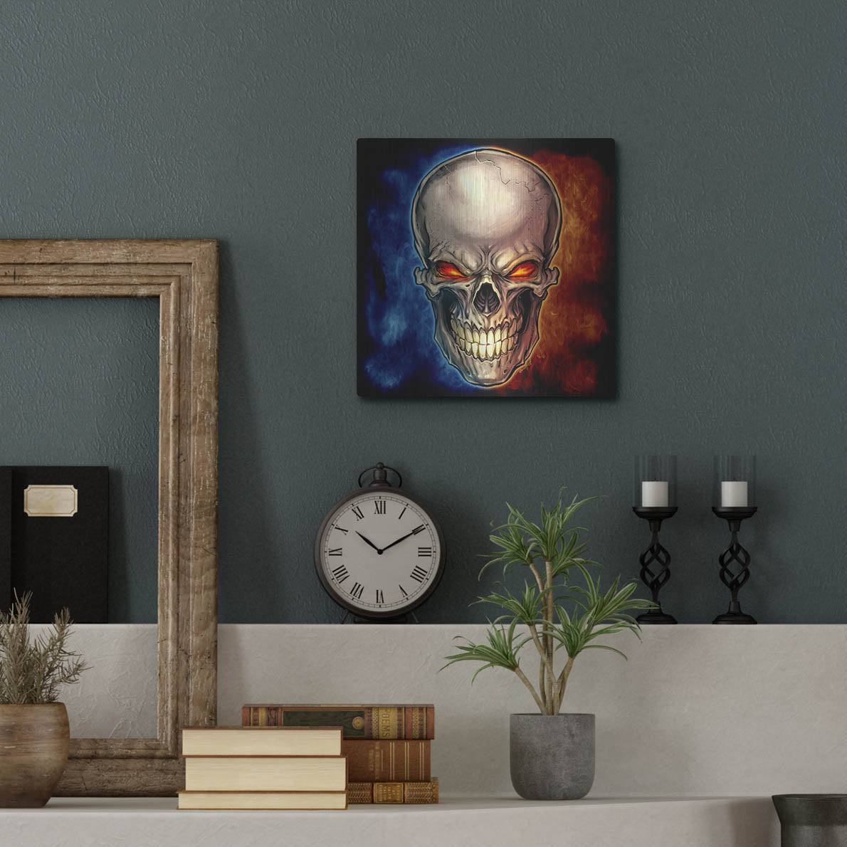 Luxe Metal Art 'Skull 2016' by Flyland Designs, Metal Wall Art,12x12