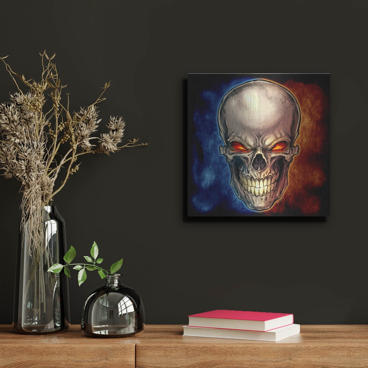 Luxe Metal Art 'Skull 2016' by Flyland Designs, Metal Wall Art,12x12