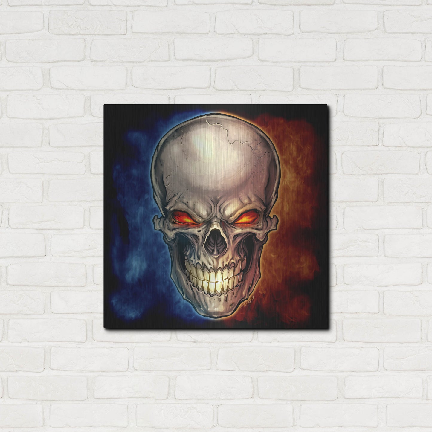 Luxe Metal Art 'Skull 2016' by Flyland Designs, Metal Wall Art,24x24