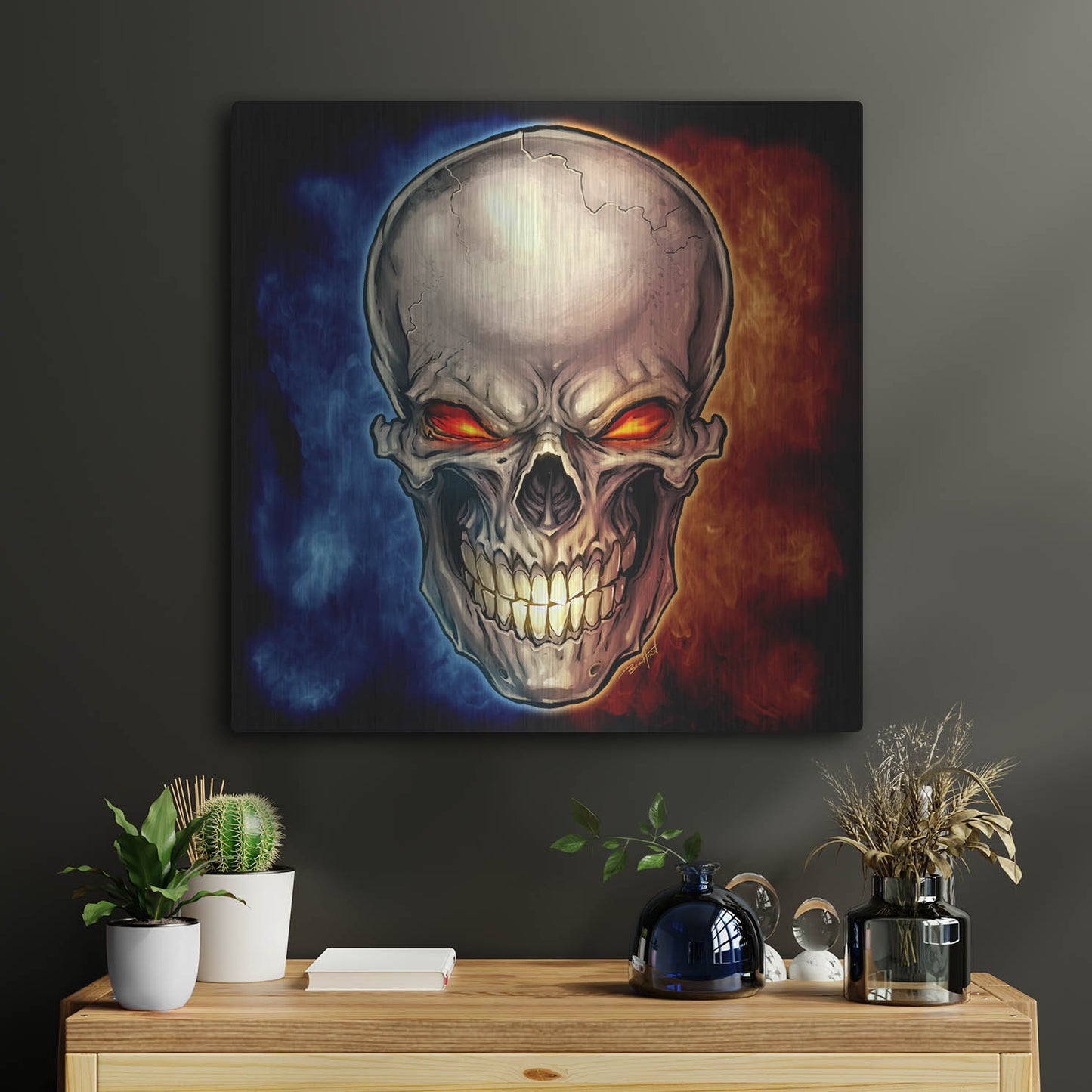 Luxe Metal Art 'Skull 2016' by Flyland Designs, Metal Wall Art,24x24