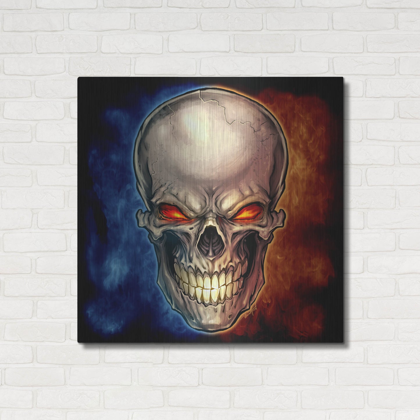 Luxe Metal Art 'Skull 2016' by Flyland Designs, Metal Wall Art,36x36
