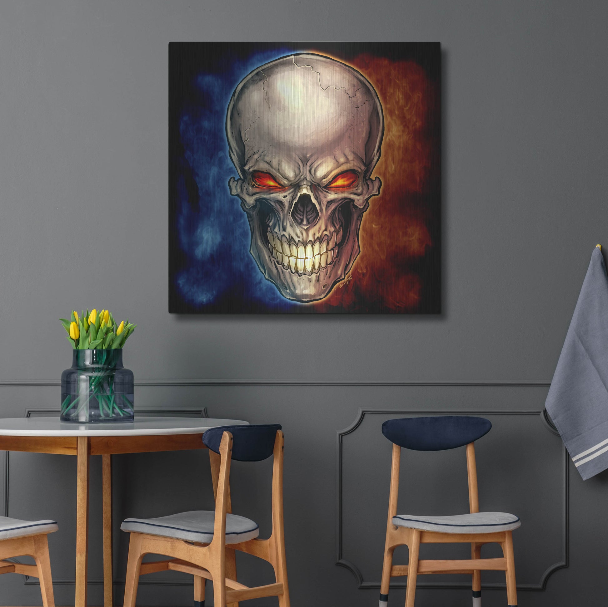 Luxe Metal Art 'Skull 2016' by Flyland Designs, Metal Wall Art,36x36