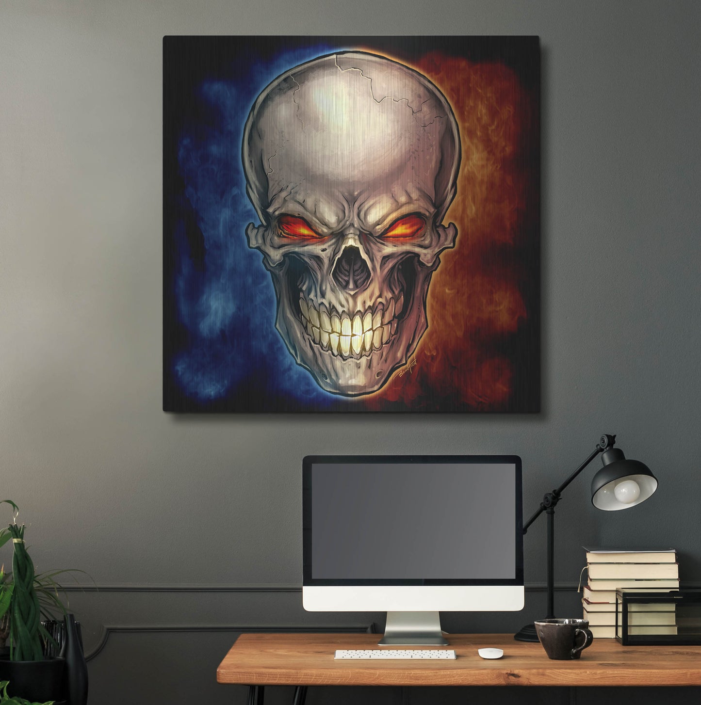 Luxe Metal Art 'Skull 2016' by Flyland Designs, Metal Wall Art,36x36