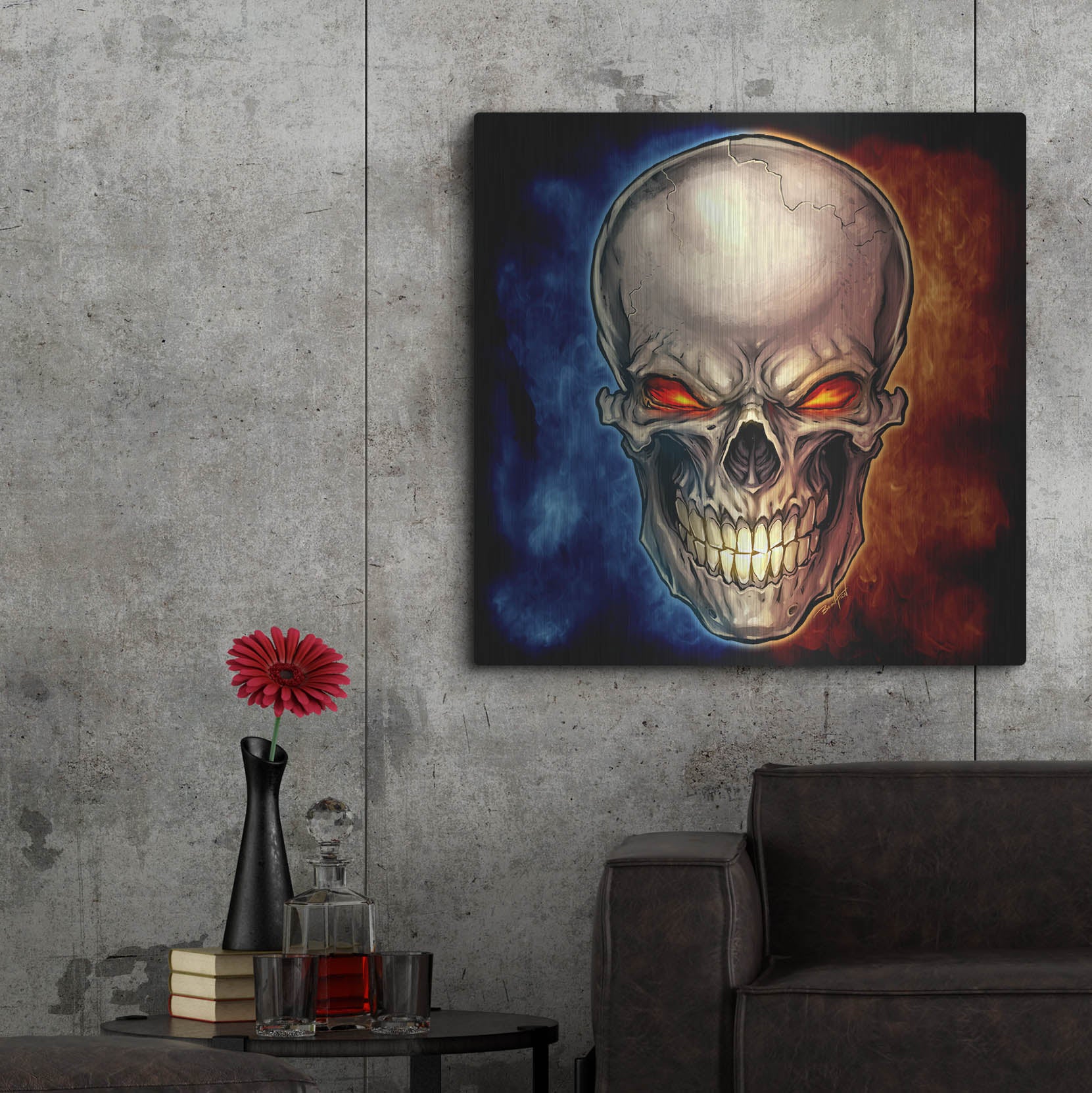 Luxe Metal Art 'Skull 2016' by Flyland Designs, Metal Wall Art,36x36