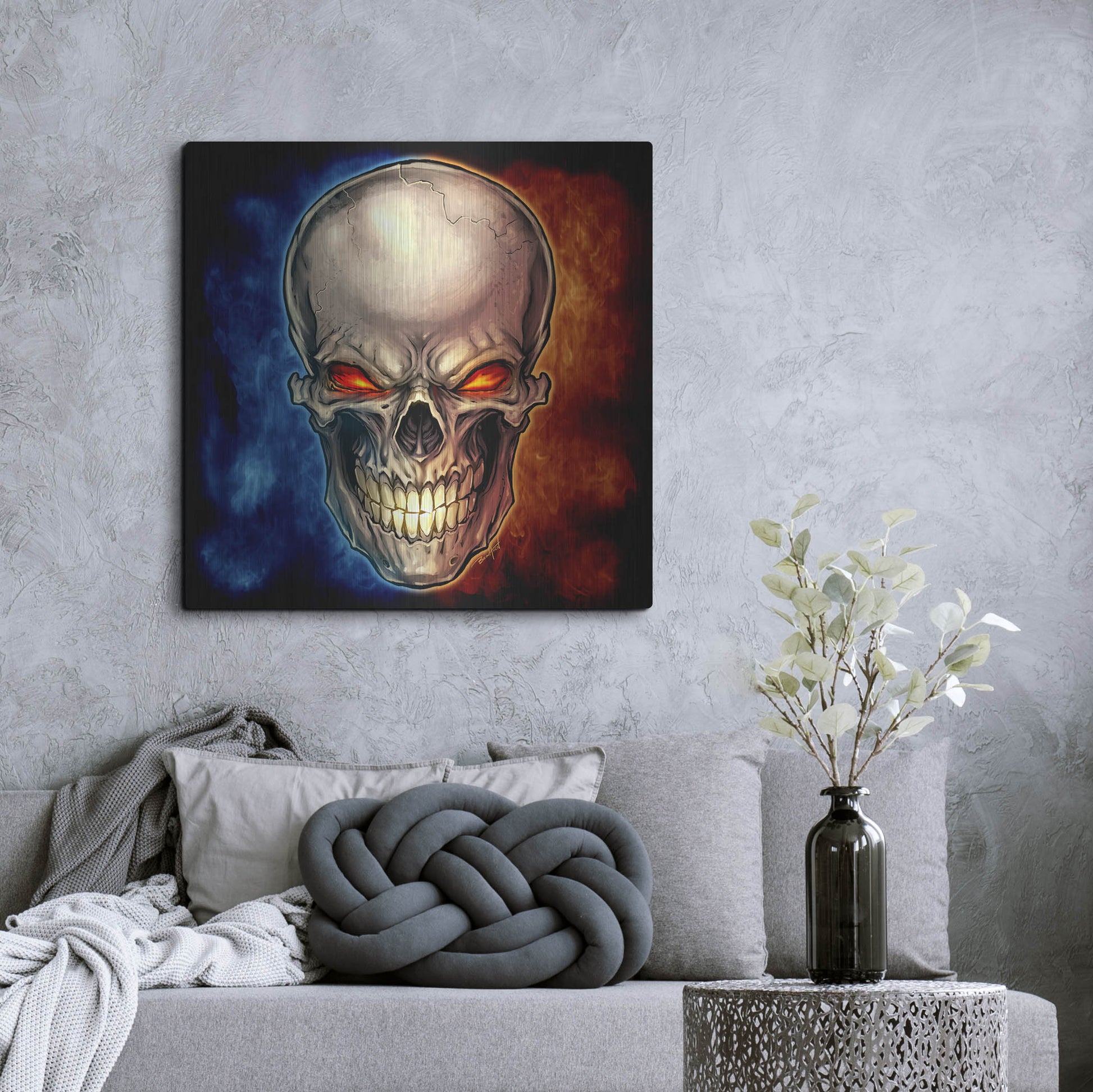 Luxe Metal Art 'Skull 2016' by Flyland Designs, Metal Wall Art,36x36