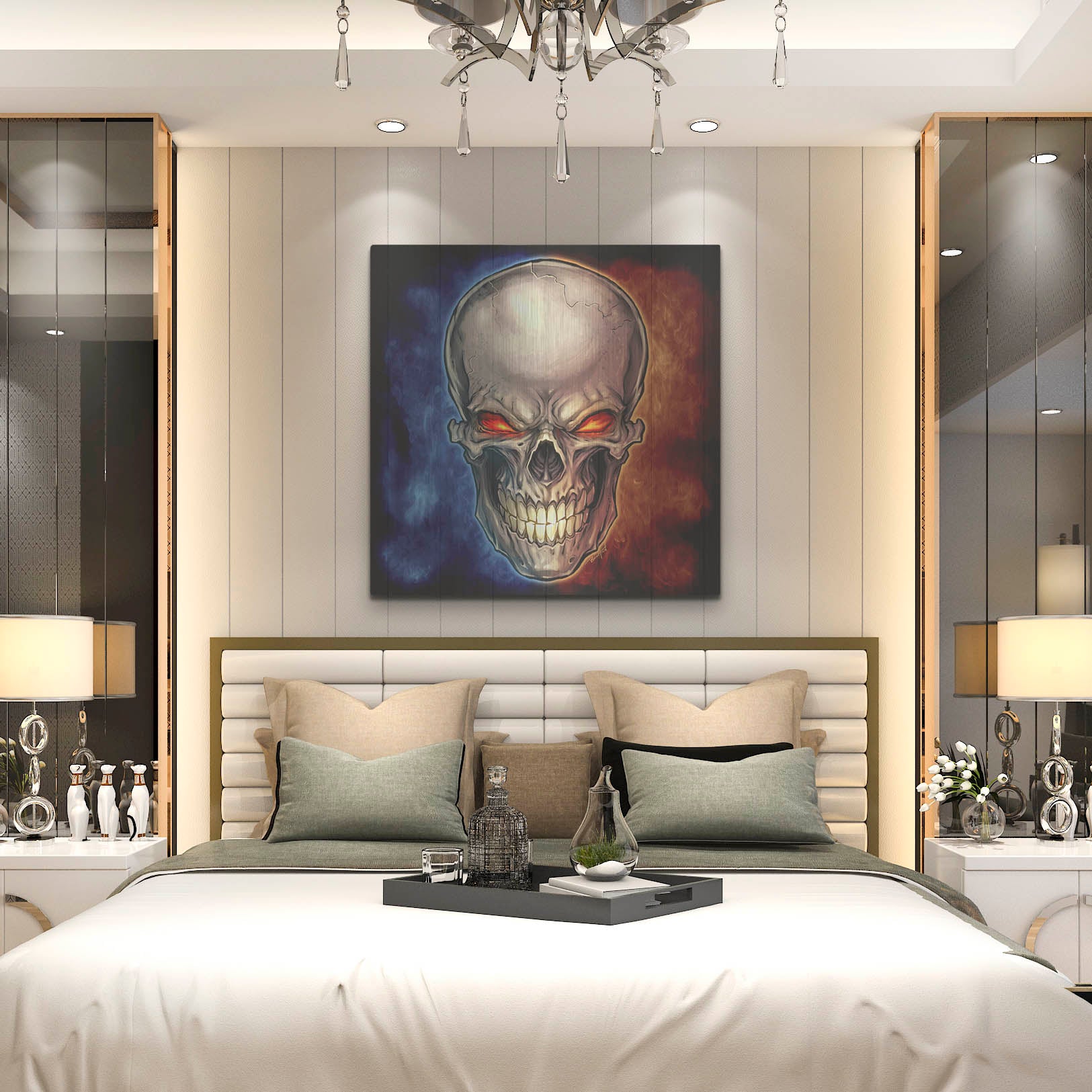 Luxe Metal Art 'Skull 2016' by Flyland Designs, Metal Wall Art,36x36