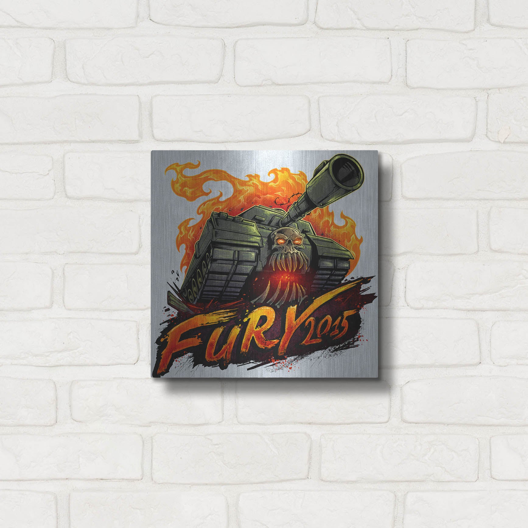 Luxe Metal Art 'Skull Tank' by Flyland Designs, Metal Wall Art,12x12