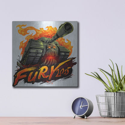 Luxe Metal Art 'Skull Tank' by Flyland Designs, Metal Wall Art,12x12