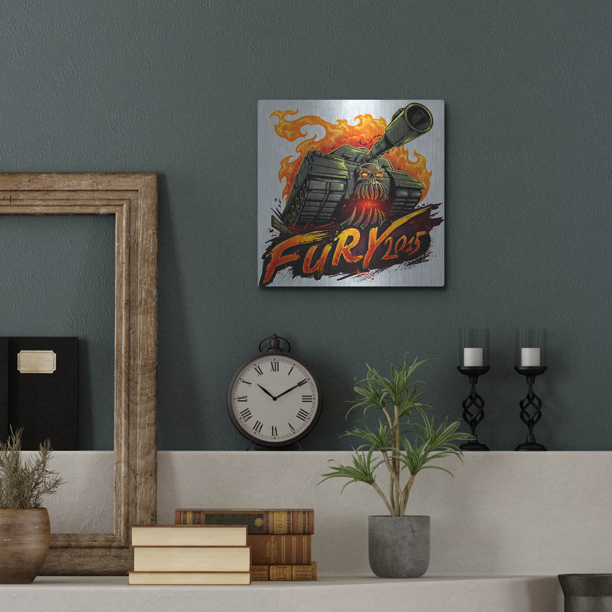 Luxe Metal Art 'Skull Tank' by Flyland Designs, Metal Wall Art,12x12