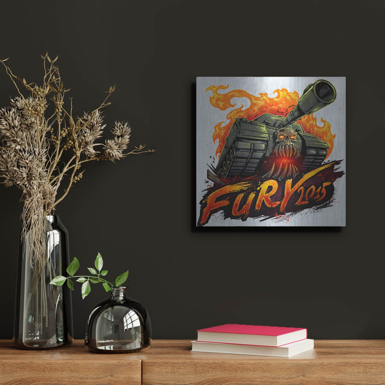 Luxe Metal Art 'Skull Tank' by Flyland Designs, Metal Wall Art,12x12