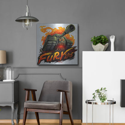 Luxe Metal Art 'Skull Tank' by Flyland Designs, Metal Wall Art,24x24