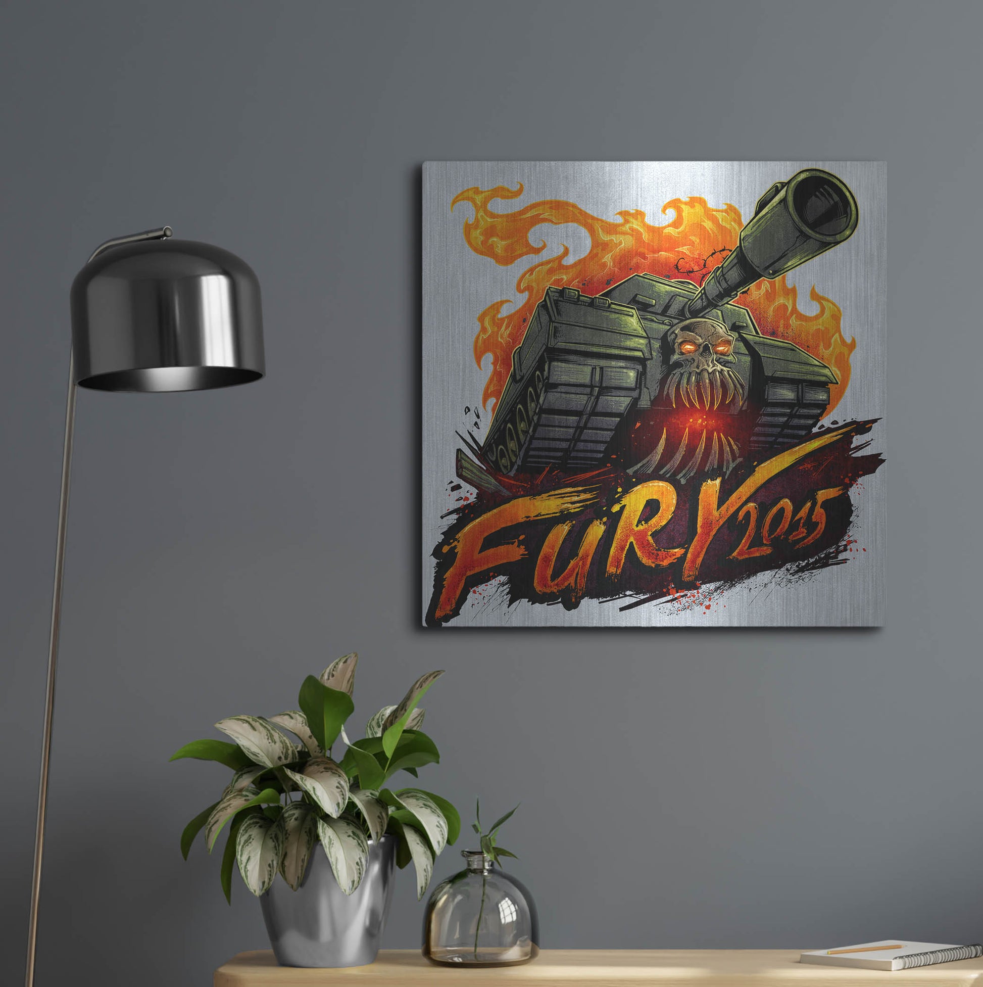 Luxe Metal Art 'Skull Tank' by Flyland Designs, Metal Wall Art,24x24