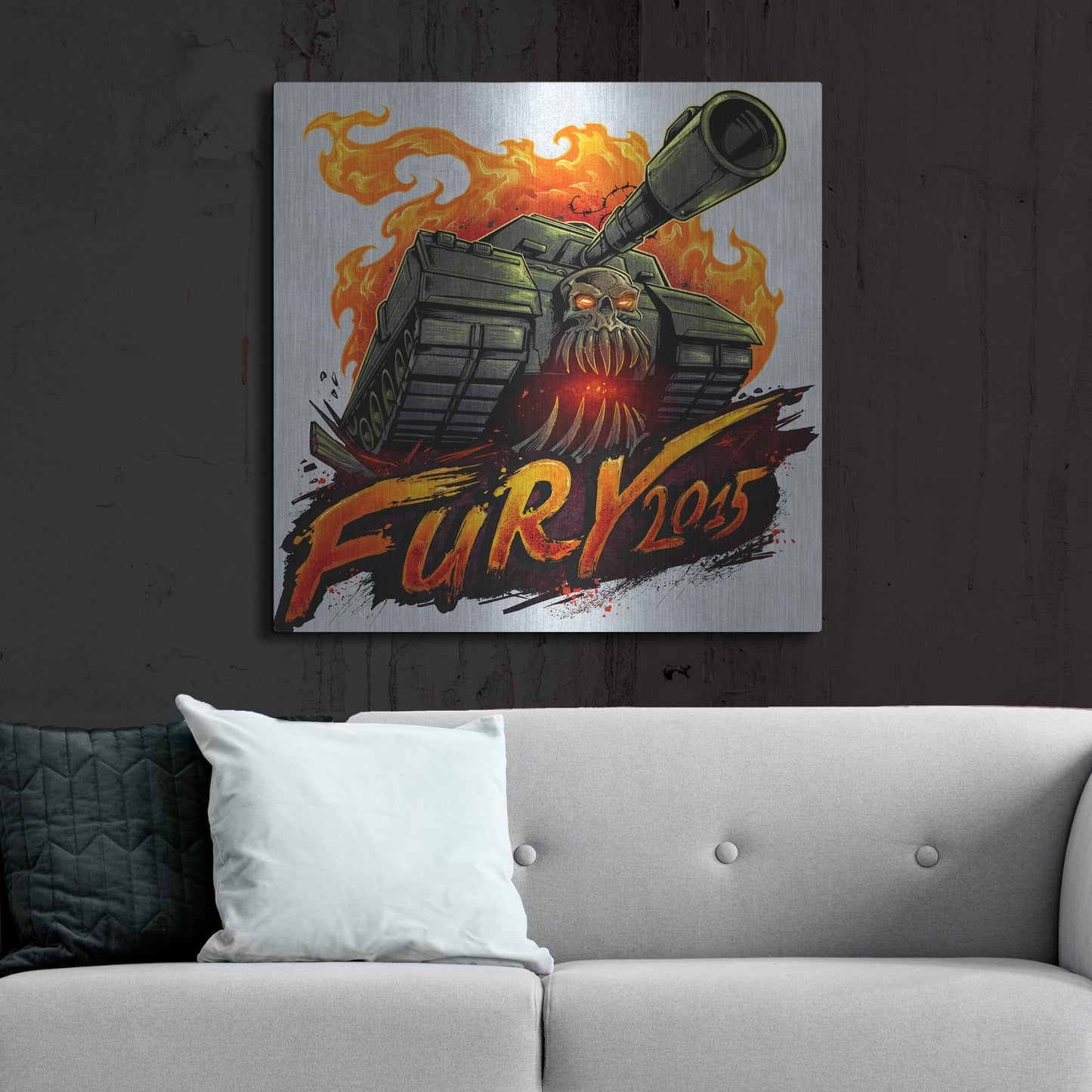 Luxe Metal Art 'Skull Tank' by Flyland Designs, Metal Wall Art,36x36