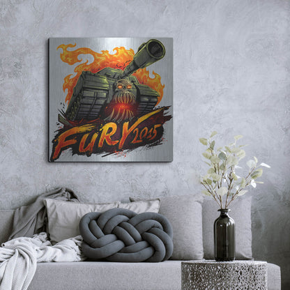 Luxe Metal Art 'Skull Tank' by Flyland Designs, Metal Wall Art,36x36