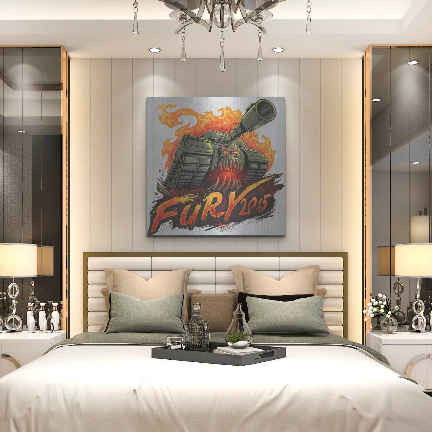 Luxe Metal Art 'Skull Tank' by Flyland Designs, Metal Wall Art,36x36