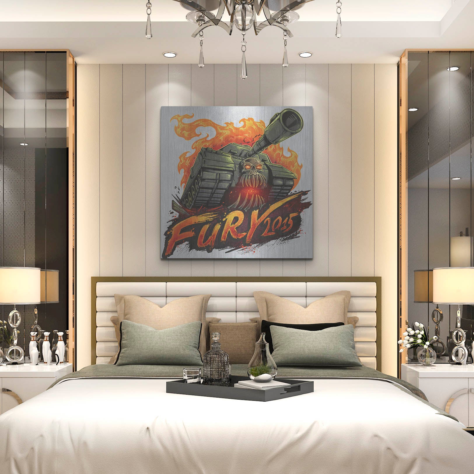 Luxe Metal Art 'Skull Tank' by Flyland Designs, Metal Wall Art,36x36