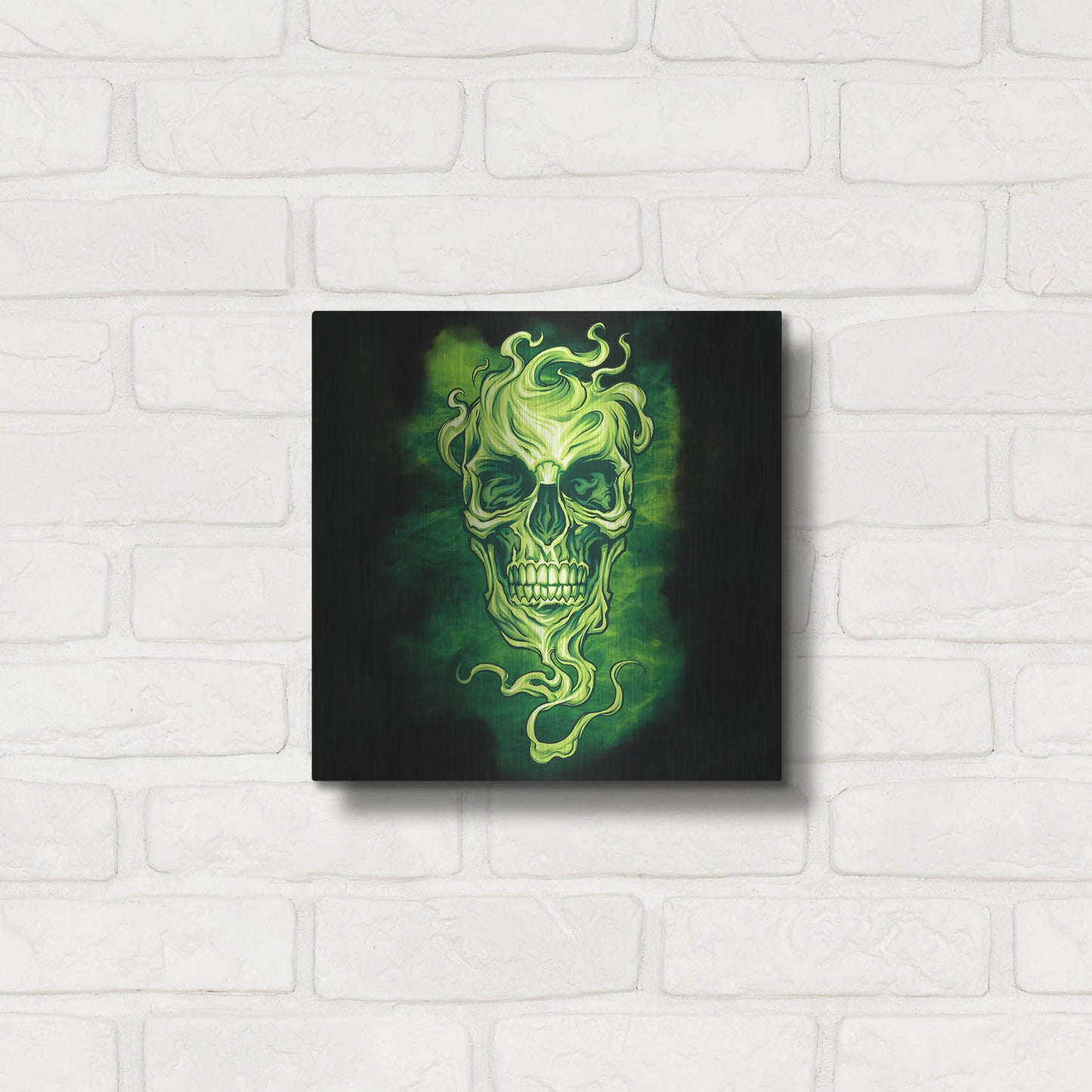 Luxe Metal Art 'Smoky Skull' by Flyland Designs, Metal Wall Art,12x12